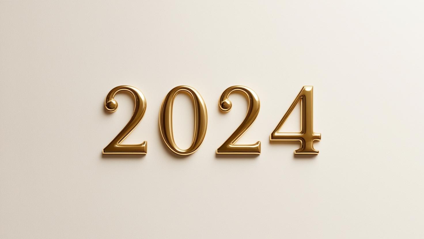 2024 in gold on a plain cream background